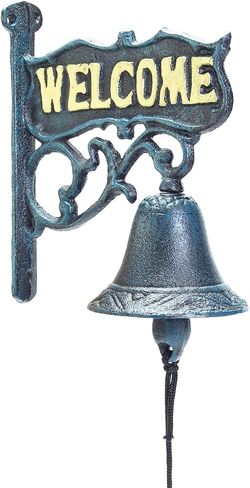 Sungmor Cast Iron Dinner Bell, Outside Farmhouse Door Bell, Wall Hanging Welcome Bell Sign, Antique Pretty Sunflower Decorative Manually Shaking Doorbell, Indoor Outdoor Wall Mounted Dinner Bell in Saudi Arabia