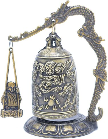 CYRAN Fengshui Vintage Small Dragon Bell Buddhist Collectibles Ornaments, Good Luck Bell, Meditation Home Office Decor in Saudi Arabia