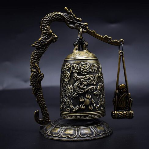CYRAN Fengshui Vintage Small Dragon Bell Buddhist Collectibles Ornaments, Good Luck Bell, Meditation Home Office Decor in Saudi Arabia
