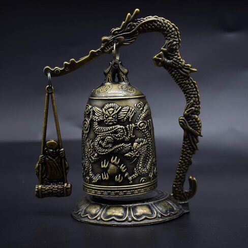 CYRAN Fengshui Vintage Small Dragon Bell Buddhist Collectibles Ornaments, Good Luck Bell, Meditation Home Office Decor in Saudi Arabia