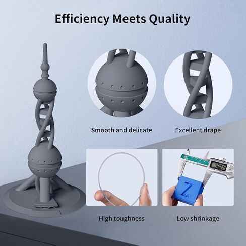 ANYCUBIC خيوط طابعة ثلاثية الأبعاد عالية السرعة 1.75 مم، طباعة أسرع بما يصل إلى 10 مرات، خيوط PLA سريعة بجودة طباعة عالية، دقة الأبعاد +/- 0.02 مم، طباعة مع معظم طابعات FDM ثلاثية الأبعاد، بكرة 1 كجم، رمادي in Kuwait