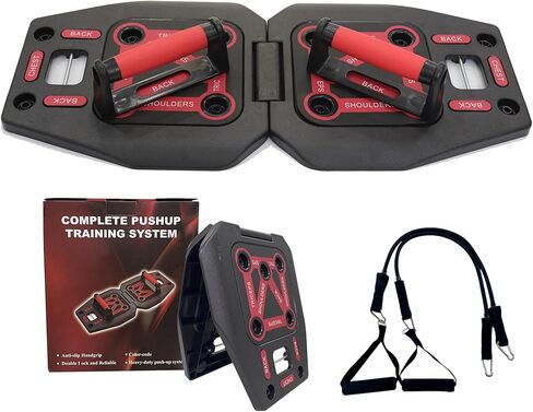 Push Up Board Portable Multi-Function Foldable 9 in 1 Push Up and Resistance Bands Push up Handles for Floor Professional Push Up Strength Training Equipment in Saudi Arabia