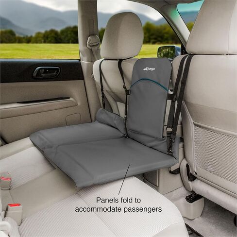 Kurgo Dog Backseat Bridge Car Extender, Seat Bridge for Dogs, Padded Pet Car Barrier, Reversible, Water Resistant, Universal Fit, Cup Holder & Pocket, Up to 100 lbs in Saudi Arabia