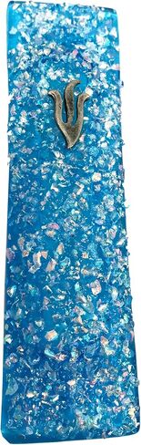 تمارا باسكن Art Glass Sparkling Jewel Tone Mezuzah (أزرق منتصف الليل) in Saudi Arabia