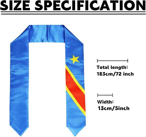 Pasksamtu علم جمهورية الكونغو الديمقراطية التخرج سرق وشاح للدراسة على متن الطلاب الدوليين في الخارج الكبار للجنسين in Kuwait