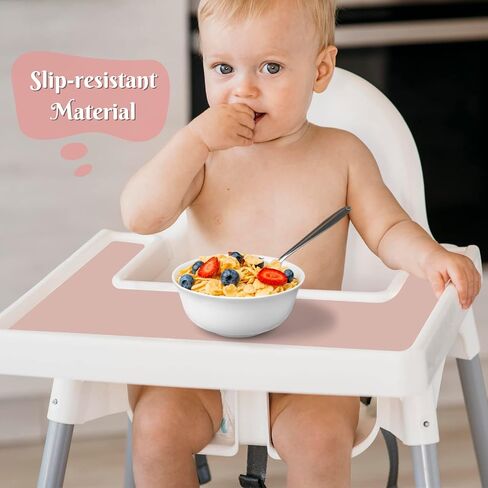 Kalovin High Chair Placemat for IKEA Antilop Baby High Chair, Silicone Placemats, High Chair Tray Finger Foods Placemat for Babies, Toddlers (Blush) in Saudi Arabia