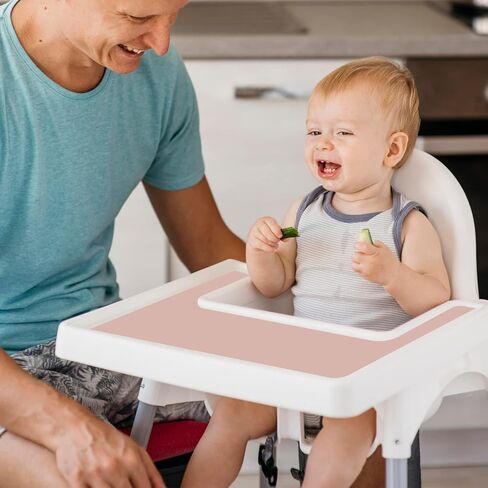 Kalovin High Chair Placemat for IKEA Antilop Baby High Chair, Silicone Placemats, High Chair Tray Finger Foods Placemat for Babies, Toddlers (Blush) in Saudi Arabia