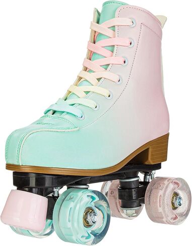 Women's Roller Skates,Double Row Skates Adjustable Leather High-top Roller Skates Perfect Indoor Outdoor Adult Roller Skates with Bag in Kuwait