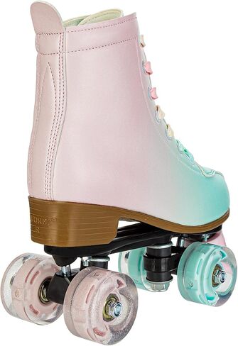 Women's Roller Skates,Double Row Skates Adjustable Leather High-top Roller Skates Perfect Indoor Outdoor Adult Roller Skates with Bag in Kuwait