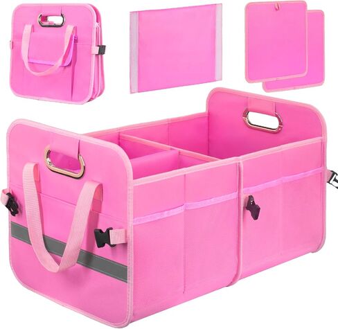 Trunk Organizer for Car, Storage Organizer with 60L Large Capacity, Foldable Car Organizer for SUVs/Sedans, Waterproof Collapsible & Multi Compartment, Organizer for Car Accessories, Tools, Black in Saudi Arabia