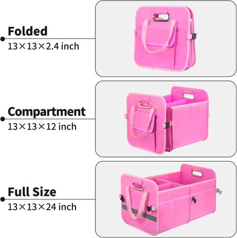 Trunk Organizer for Car, Storage Organizer with 60L Large Capacity, Foldable Car Organizer for SUVs/Sedans, Waterproof Collapsible & Multi Compartment, Organizer for Car Accessories, Tools, Black in Saudi Arabia
