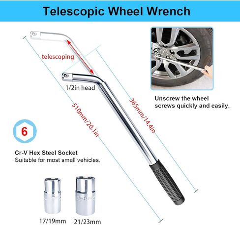 مجموعة جاك مقص من AUTOINS - 2 طن (4409 رطل) طقم جاك سيارة تلقائي - آلية ذكية مع كرنك يدوي/مفتاح ربط/مفتاح ربط قاعدة سميكة لسيارة SUV MPV in Kuwait