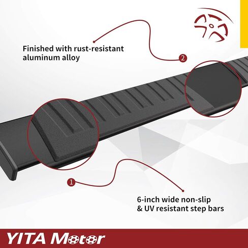 YITAMOTOR 6 Inches Running Boards Compatible with 2009- 2014 Ford F150 Super Crew Cab Side Step Nerf Bar in Saudi Arabia