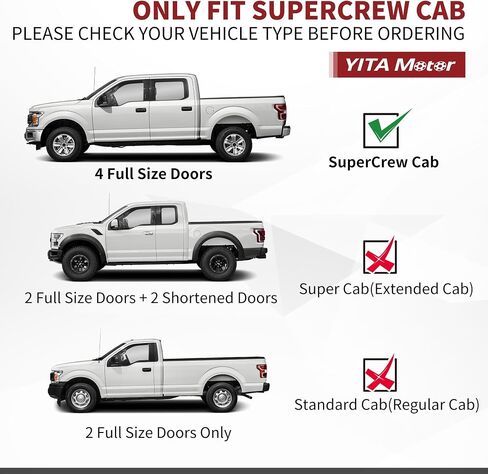 لوحات تشغيل YITAMOTOR مقاس 6 بوصات متوافقة مع 2009- 2014 Ford F150 Super Crew Cab Side Step Nerf Bar in Kuwait
