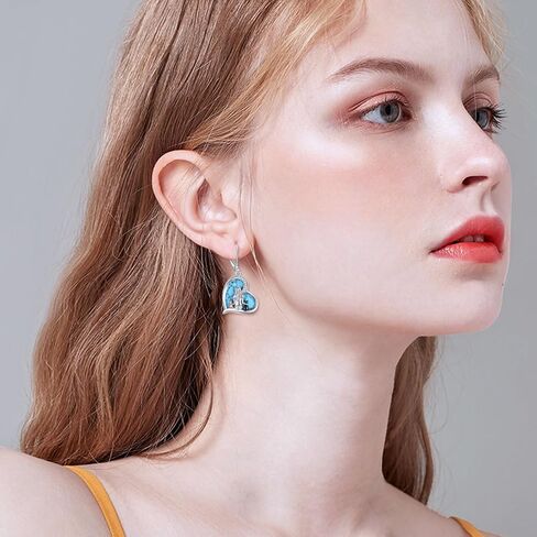 YFN Cat Earrings Sterling Silver Cat Dangle Drop Leverback Earrings Jewelry Cat Gifts for Women Girls in Kuwait