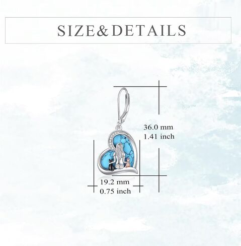 YFN Cat Earrings Sterling Silver Cat Dangle Drop Leverback Earrings Jewelry Cat Gifts for Women Girls in Kuwait