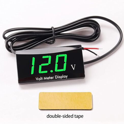 Crynod 1 PC 12V Vehicle Digital Voltmeter Gauge for Voltage Monitor, Waterproof Metal Motorcycle Voltmeter, Universal Automotive Voltmeter Power Energy for Motorcycles Cars SUVs Trucks RVs (Green) in Saudi Arabia