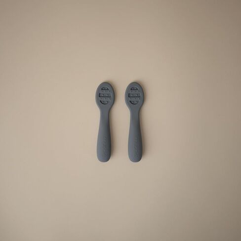 mushie Silicone First Feeding Baby Spoons | 2 Pack (Blush/Shifting Sand) in Saudi Arabia