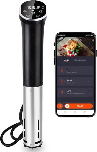 جهاز AUOMII Wifi Sous Vide، طباخ دقيق بقدرة 1100 واط مع تحكم دقيق في درجة الحرارة والوقت، جهاز تدوير الغمر، تسخين سريع وهادئ للغاية in Saudi Arabia