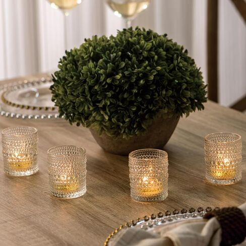 Candle Votive Glass Holders - Bulk Wedding Tea Light Votives Tealight - Fall Vintage Small Table Centerpieces for Christmas Home Party Thanksgiving Valentines Day - Clear 12 Pcs in Saudi Arabia