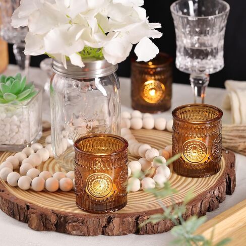 48 قطعة من حوامل الشموع الذهبية من DEVI لقطع الطاولة المركزية، وديكورات الزفاف الذهبية، وحامل شموع الشاي الزجاجي السائبة، وديكور طاولة حفلات عيد الشكر in Kuwait