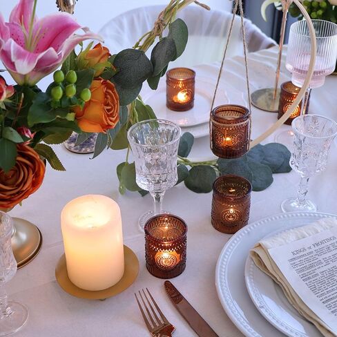 48 قطعة من حوامل الشموع الذهبية من DEVI لقطع الطاولة المركزية، وديكورات الزفاف الذهبية، وحامل شموع الشاي الزجاجي السائبة، وديكور طاولة حفلات عيد الشكر in Kuwait