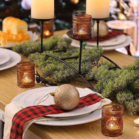 48 قطعة من حوامل الشموع الذهبية من DEVI لقطع الطاولة المركزية، وديكورات الزفاف الذهبية، وحامل شموع الشاي الزجاجي السائبة، وديكور طاولة حفلات عيد الشكر in Kuwait