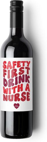 Nurse Graduation Wine Label. Gift for New Nurse. Nursing School Graduation Party. Passed the NCLEX. Gift for RN. (Safety First Drink with a Nurse) in Saudi Arabia