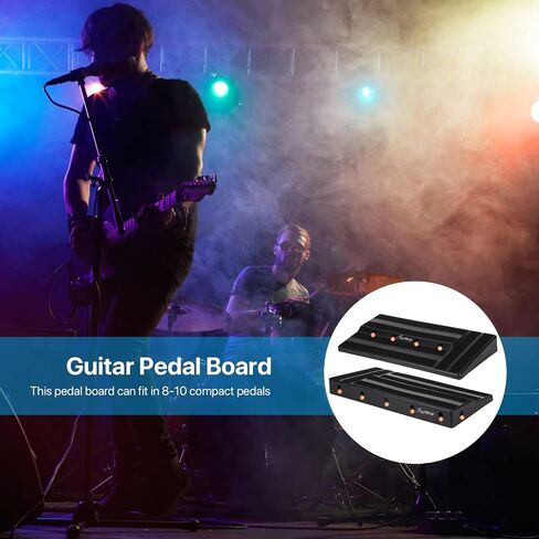 Asmuse Guitar Pedal Board, Aluminum Alloy Lightweight Guitar Effect Pedalboard with Carrying Bag, Mountain Tape, Cable Tie (Black) in Saudi Arabia