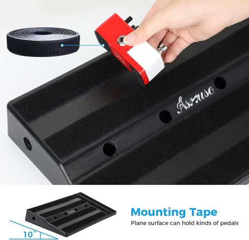 Asmuse Guitar Pedal Board, Aluminum Alloy Lightweight Guitar Effect Pedalboard with Carrying Bag, Mountain Tape, Cable Tie (Black) in Saudi Arabia
