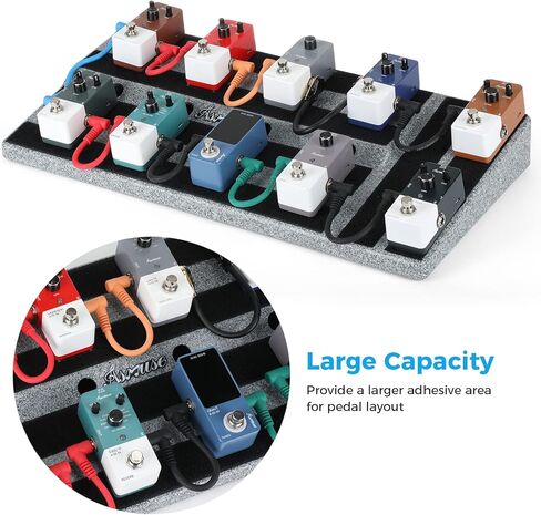 لوحة دواسة الجيتار من Asmuse، لوحة دواسة خفيفة الوزن من سبائك الألومنيوم مع حقيبة حمل، شريط جبلي، ربطة كابل (أسود) in Kuwait