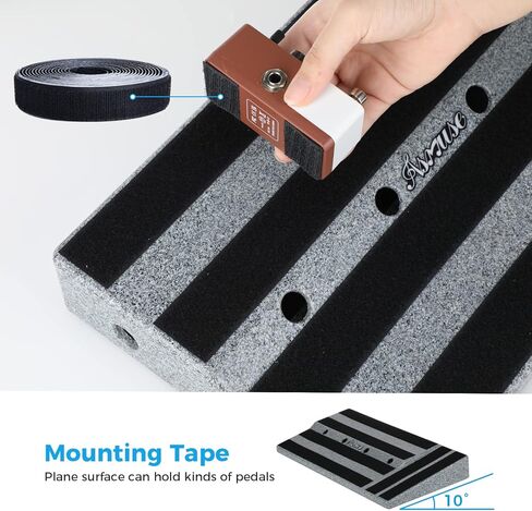 لوحة دواسة الجيتار من Asmuse، لوحة دواسة خفيفة الوزن من سبائك الألومنيوم مع حقيبة حمل، شريط جبلي، ربطة كابل (أسود) in Kuwait