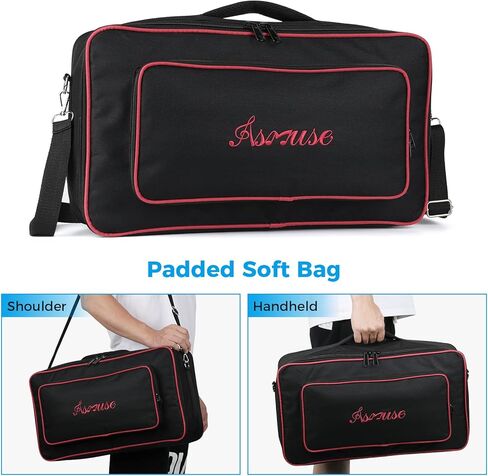 لوحة دواسة الجيتار من Asmuse، لوحة دواسة خفيفة الوزن من سبائك الألومنيوم مع حقيبة حمل، شريط جبلي، ربطة كابل (أسود) in Kuwait