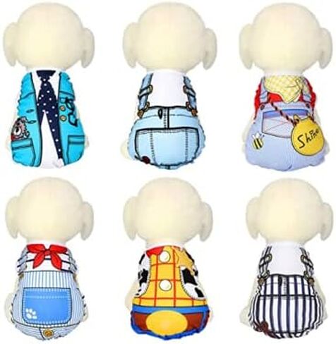 6 Pieces Pet Clothes Doggie Vest Clothes Puppy Clothing Dog Sleeveless Shirts Puppy Breathable Mesh Apparel Outfits for Pet Dog Cat (X-Small) in Saudi Arabia