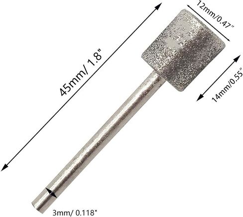 NGe 10 Pcs 12mm Cylinder Head Diamond Coated Mounted Points Grinding Bit - 3mm Shank in Saudi Arabia