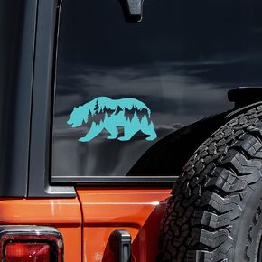 Bear Mountains Adventure Wanderlust Decal Vinyl Sticker Auto Car Truck Wall Laptop | Teal | 7.5" x 3" in Kuwait