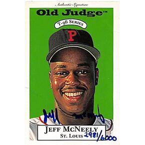 بطاقة بيسبول موقعة من Topps Jeff Mcneely (سانت لويس كاردينالز) 1995 Signature Rookies Old القاضي رقم 20 - بطاقات بيسبول موقعة من Mlb in Kuwait