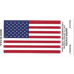 Made in The USA - American (USA) Flag Sticker Decals 2.25" x 4", United States Waterproof Vinyl Self-Adhesive American Flag Stickers (100 Pack) in Kuwait