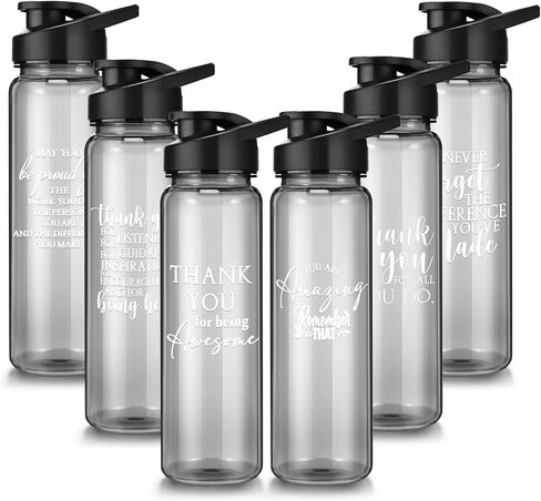Inbagi 24 oz Plastic Water Bottles, Leak Proof, 6 Pcs, Employee Appreciation Gifts for Women Men Office Graduation, Sports Bottles for Running, School, Travel in Saudi Arabia