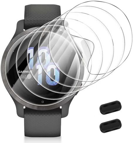 مجموعة Suoman المكونة من 6 قطع لواقي الشاشة Garmin Venu 2S، ومنفذ الشاحن + طبقة حماية شفافة عالية الوضوح من مادة TPU in Kuwait