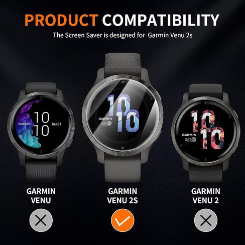 مجموعة Suoman المكونة من 6 قطع لواقي الشاشة Garmin Venu 2S، ومنفذ الشاحن + طبقة حماية شفافة عالية الوضوح من مادة TPU in Kuwait