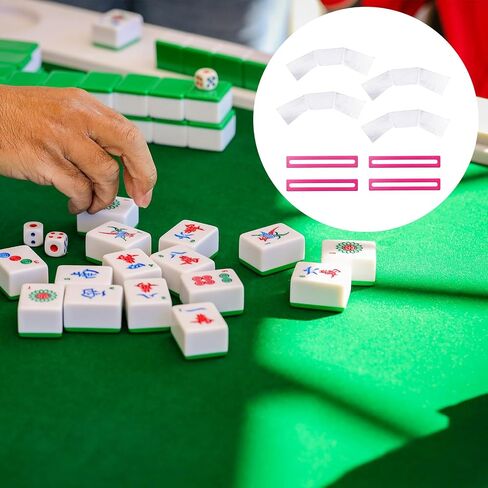 4 قطع من حافظات حماية بطاقة Mahjong و4 قطع من أدوات العثور على الخطوط، ومساعد قارئ القواعد الساطعة، ملحقات حامل غطاء الأكمام الواقي لبطاقة Mah Jong للاعبين المبتدئين in Saudi Arabia
