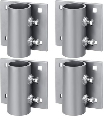 Stationary Dock Side Leg Pipe Holder Heavy Duty Hardware Brackets 5x5 Inch Backer Plate Grey Galvanized Steel for Floating Dock Posts in Saudi Arabia