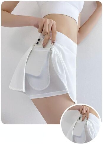 Women's Athletic Skort with Pockets, Built-in Shorts Workout Tennis Skirt for Gym Running in Saudi Arabia