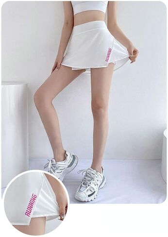 Women's Athletic Skort with Pockets, Built-in Shorts Workout Tennis Skirt for Gym Running in Saudi Arabia