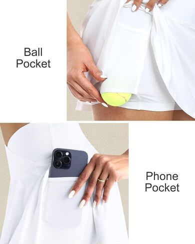 Women Crossover Tennis Golf Skirt - High Waisted Golf Athletic Pleated Workout Dress Skort with Pockets in Saudi Arabia