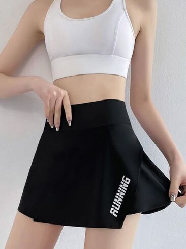 Women's Athletic Skort with Pockets, Built-in Shorts Workout Tennis Skirt for Gym Running in Kuwait
