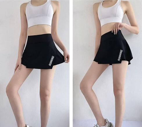 Women's Athletic Skort with Pockets, Built-in Shorts Workout Tennis Skirt for Gym Running in Kuwait