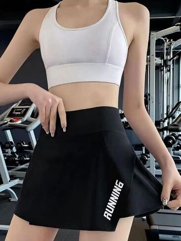 Women's Athletic Skort with Pockets, Built-in Shorts Workout Tennis Skirt for Gym Running in Kuwait