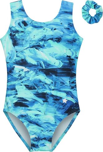 Destira Girls Blue Ocean Gymnastics Leotard Collection, Snug Performance Fit (Size Up for Comfort) - GIRLS/CHILD Sizes in Saudi Arabia